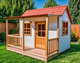 Outdoor Kids Playhouse Build Plan: DIY Step-by-Step Guide (PDF)