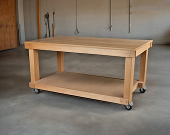 DIY Mobile Workbench Plans: Garage Work Table (PDF)