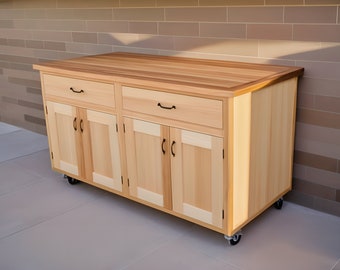 Plano de cocina exterior DIY: Mesa y mueble para parrilla Big Green Egg XL