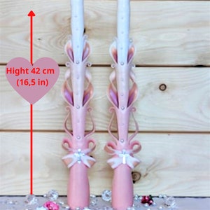 Carved Candles Handmade Home Decor Gift Colourful Art Design 42cm 16 inch 2Piece