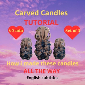Carved Candles Training Course Tutorial How I Make Set Of Three All The Way English Subtitles Blue White New