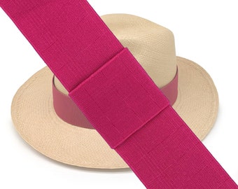 Elasticated Magenta Pink Hat Band | Stretchy Elastic | for Hat Panama Bowler Boater Fedora - Band Only