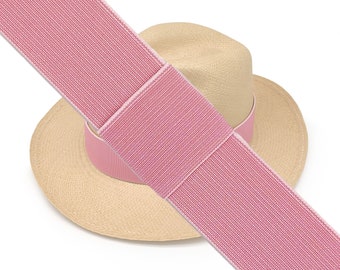 Elasticated Light Pink Hat Band | Stretchy Elastic | for Hat Panama Bowler Boater Fedora - Band Only