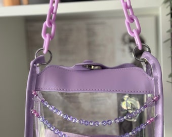 Taylor Swift Eras Tour bolso de hombro de concierto transparente aprobado por el estadio personalizado con pulsera de la amistad