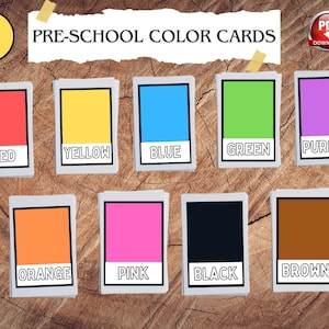 11 Color Cards, Montessori flashcards, Pre-School Cards, Educational Printable Cards, Instant Download