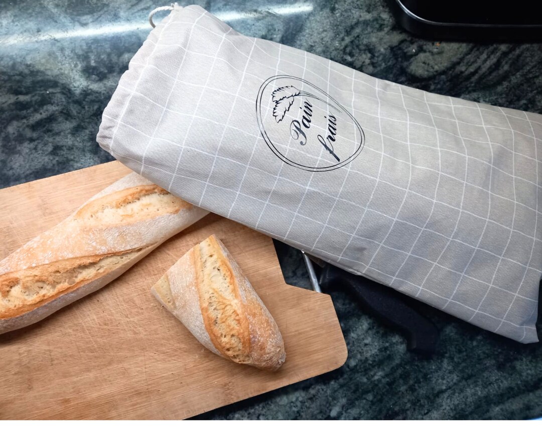 Sac à Pain Personnalisé. Sac à Baguette. Sac Recyclabe. Zero Waste
