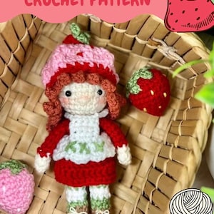 Strawberry Girl Crochet PDF Pattern Amigurumi Plush Doll!