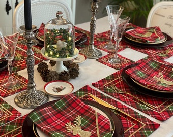 Set Da 18 Tovagliette Natalizie Con Sottobicchieri, Antiscivolo E Termiche, Con Renne E Alberi Di Natale, Per Cene E Feste - 2