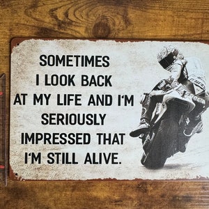RETRO Motorcycle Tin Sign Biker Metal Sign Gift for Yamaha Kawasaki Honda BMW Motorcyclist Workshop Garage Sign 20 x 30 cm Decoration