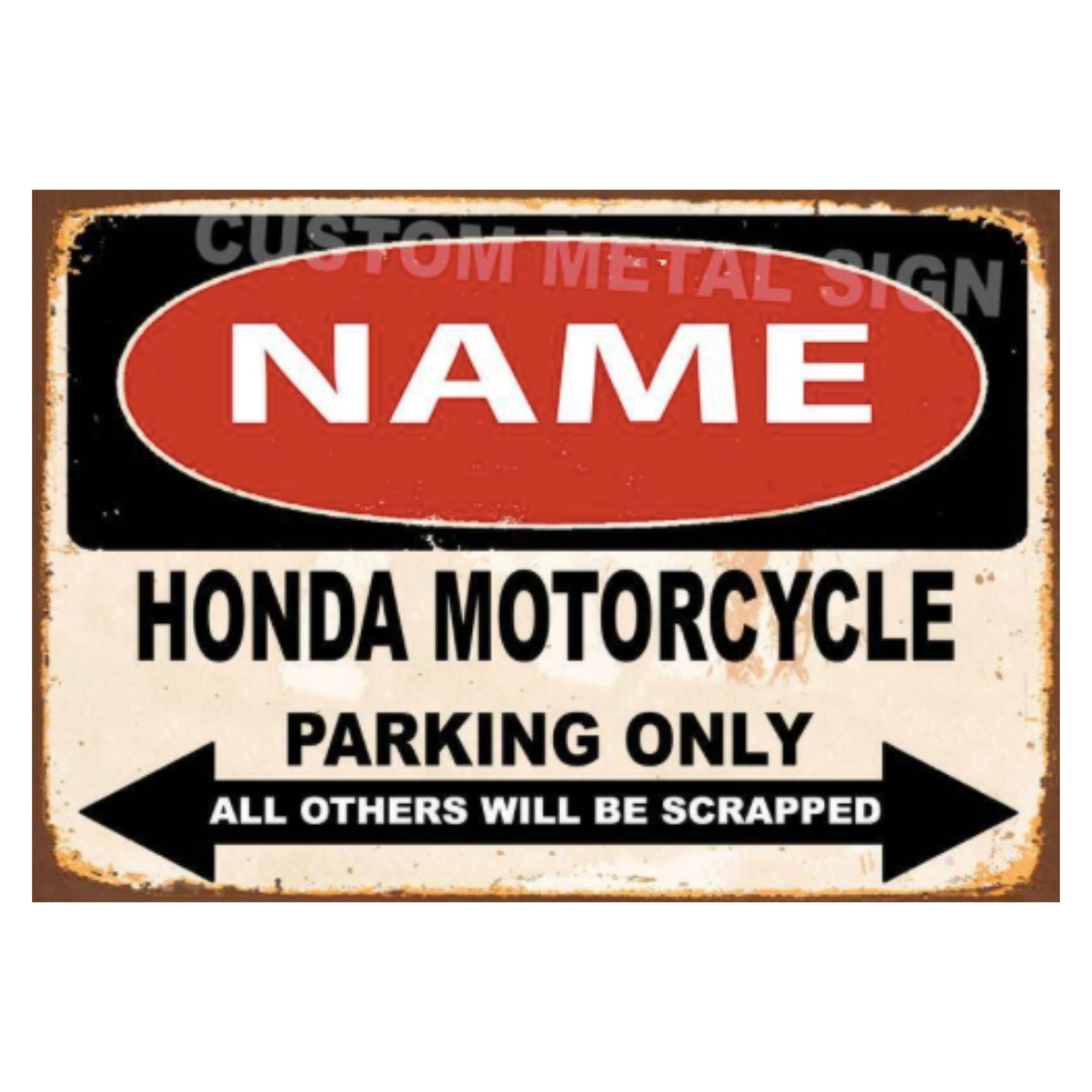 Plaque Métal Honda - Enseigne Dibond - Déco Garage/atelier - Neuve - Fabriquée En France