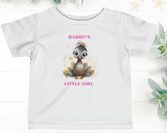 Camiseta de niña, camisa para niños, niña de papá, camiseta infantil, camisa de bebé avestruz