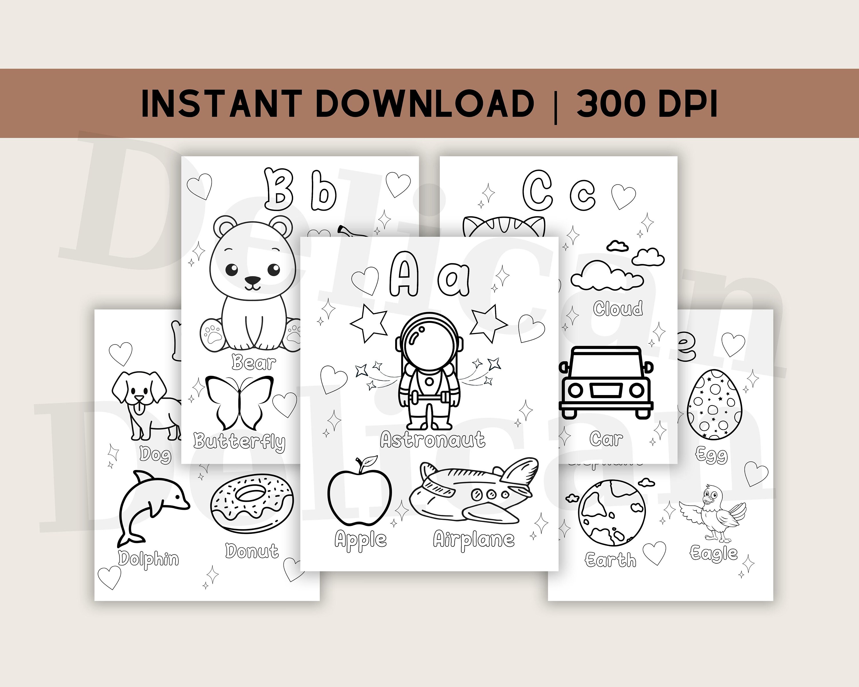 Printable Educational ABC Alphabet Coloring Pages for Kids / 26 ...