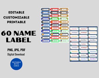 School Supply Labels / Name Labels for School Supplies / - Etsy