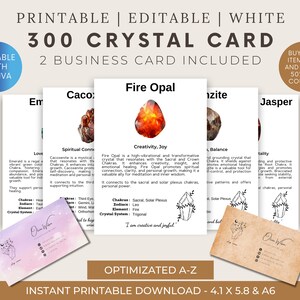 300 Crystal Meaning Cards: Printable Gemstone Properties (Digital Download)