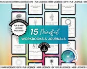 PLR MRR 15 Mindfulness Journals, Workbooks & Planners Canva Editable - Mindfulness Wellness Mental Health Coach Mrr Plr Dfy Resources