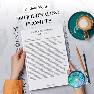 360 Zodiac Signs Journal Prompts - Printable Zodiac Planner Inserts - Zodiac Astrology Journal - Horoscope Birth-Chart Self-Reflections