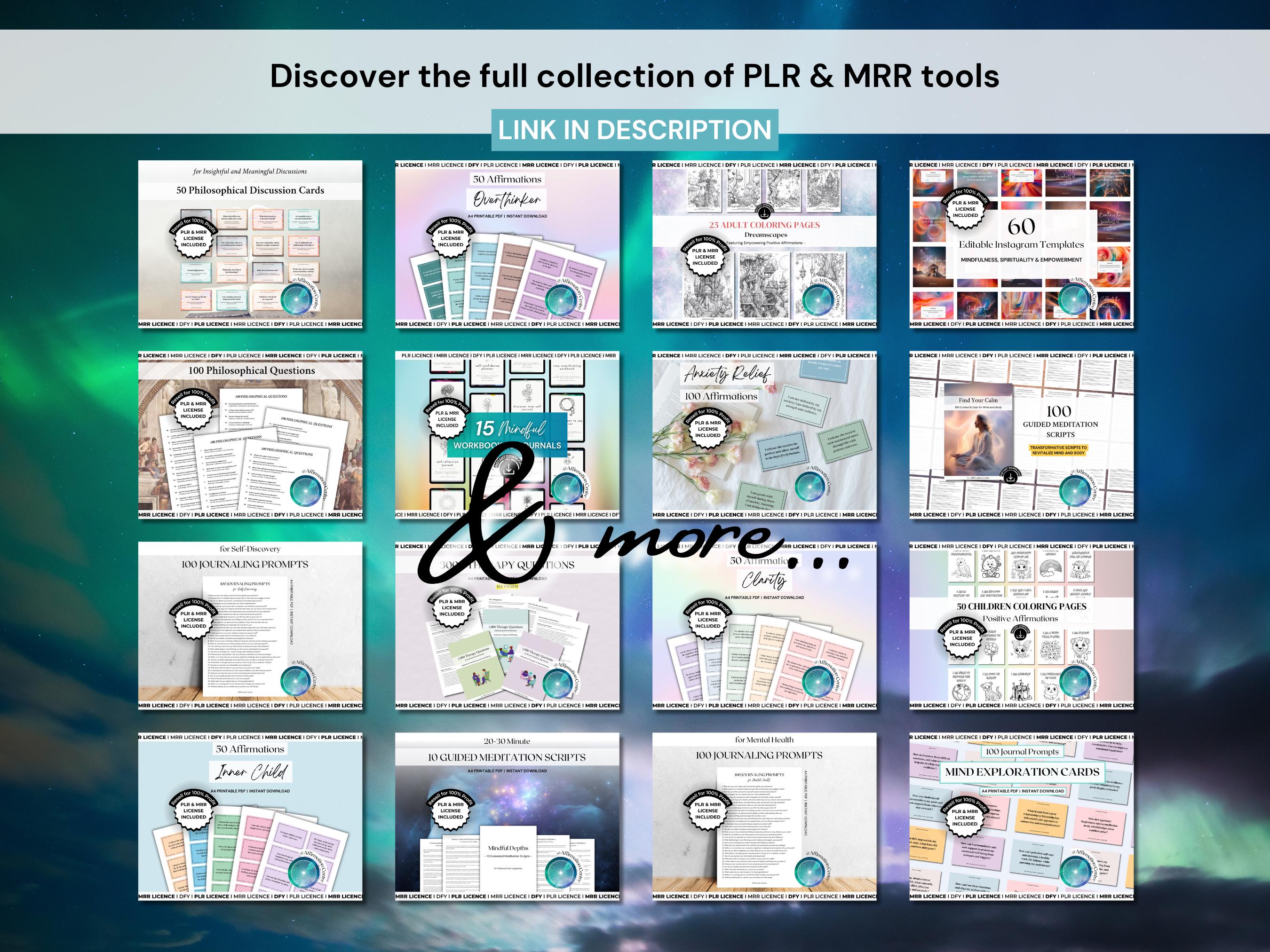 PLR MRR 50 Balance Affirmation Cards Canva Editable - Mindfulness ...
