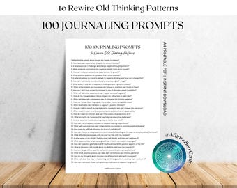 100 Mindset Shift Journal Prompts - Rewire Negative Thinking -Break Negative Cycles -Mental Reprogramming -New Mindset Daily Writing Prompts