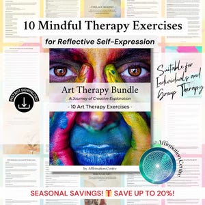 10 Art Therapy Worksheets - Expressive Art Therapy Handout - Anxiety, Depression Therapy Tool -Social Work Tool for Trauma DBT CBT Worksheet