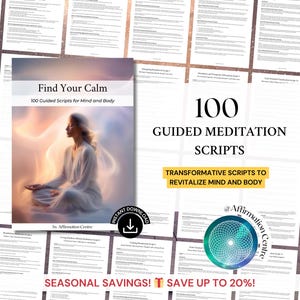 100 Guided Meditation Scripts - Breathwork Scripts - Guided Visualization Scripts -Guided Mindfulness -Grounding Techniques -Somatic Therapy