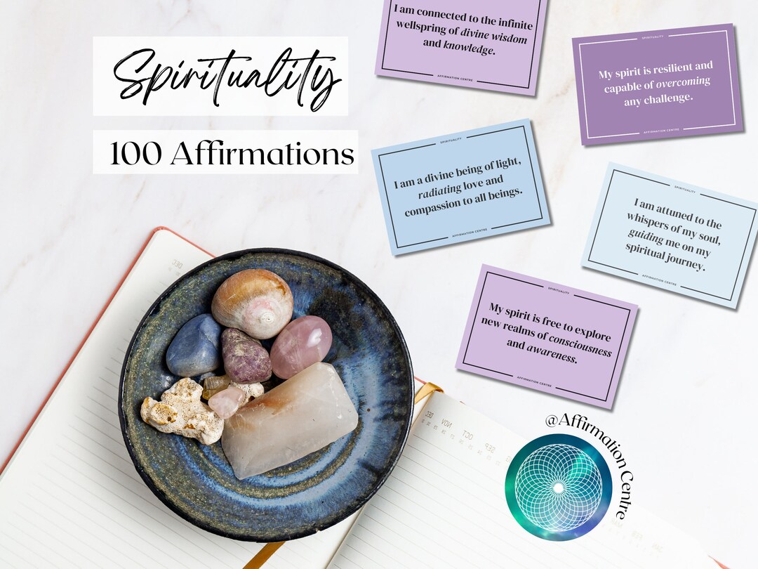100 Spiritual Digital Affirmation Cards Printable Abundance Manifesting ...