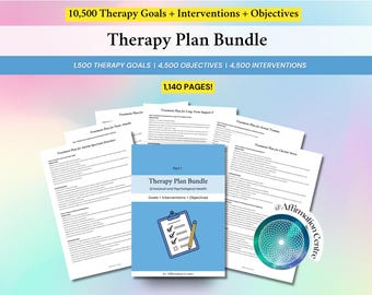 The ULTIMATE Therapy Plan Bundle: 1,500 Therapy Goals + 4,500 Objectives + 4,500 Interventions for CBT, Emdr, IFS, Act, Gestalt Therapists