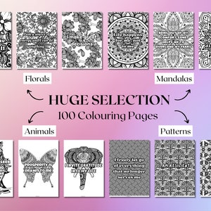 100 Affirmation Coloring Pages for Adults Printable - Self-Love Affirmation Coloring Book - Positive Quotes Coloring -Anxiety, Stress Relief image 4