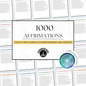 1000 Affirmations - Daily Positive Mantras Affirmations - Self-Love Quotes - Printable Affirmation Cards - Mindfulness Set -Affirmation Deck