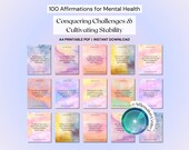 100 Mental Health Cards -Coping Skills Cards -DBT, ACT Acceptance Flashcards -Anxiety Coping Grounding Techniques Cards -Self-Help Worksheet