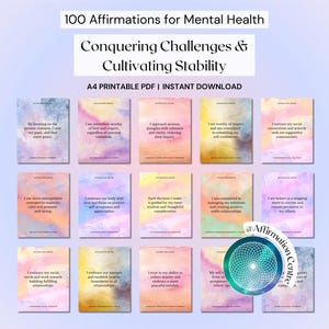 100 Mental Health Cards -Coping Skills Cards -DBT, ACT Acceptance Flashcards -Anxiety Coping Grounding Techniques Cards -Self-Help Worksheet