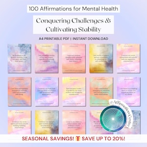 100 Mental Health Cards -Coping Skills Cards -DBT, ACT Acceptance Flashcards -Anxiety Coping Grounding Techniques Cards -Self-Help Worksheet