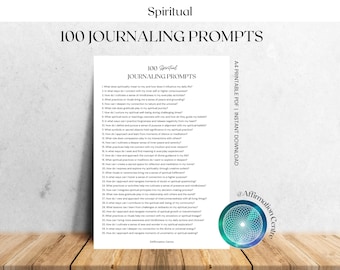100 Spiritual Journal Prompts - Awakening Journal- Spiritual Reflection Guided Journaling - Sacred Journal - Intuitive Meditative Writing