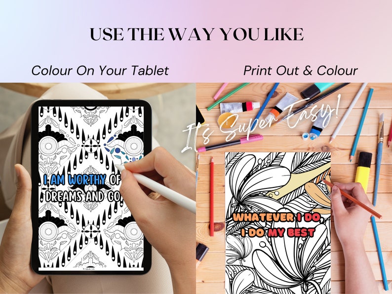 100 Affirmation Coloring Pages for Adults Printable - Self-Love Affirmation Coloring Book - Positive Quotes Coloring -Anxiety, Stress Relief image 6
