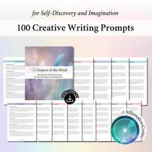 100 Creative Writing Prompts - Emotional Expression Journal - Mindfulness Writing Ideas - Guided Writing Prompts -Story Starters Inspiration