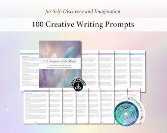 100 Creative Writing Prompts - Emotional Expression Journal - Mindfulness Writing Ideas - Guided Writing Prompts -Story Starters Inspiration