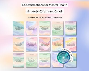100 Mental Health Cards - Anger Coping Cards -DBT, ACT Acceptance Flashcards -Anxiety Coping Grounding Techniques Cards -Self-Help Worksheet