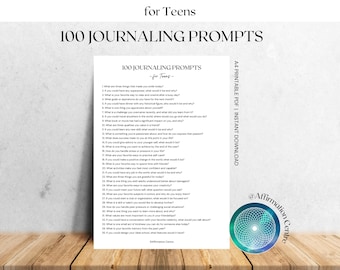 100 Teens Journal Prompts - Teen Mental Wellness - Self-Care for Teens - Teen Trauma Therapy - Teen Goal Setting- Emotional Growth Teen