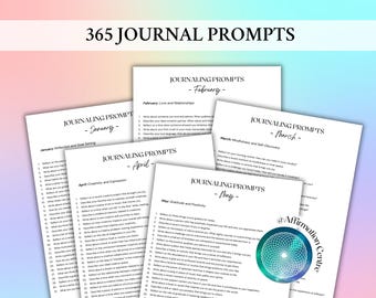 365 Monthly Themed Journal Prompts - Printable Planner Inserts - Monthly-Divided Journal Prompts -Reflection Prompts -Self-Discovery Writing
