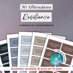 50 Resilience Affirmation Cards, Distress Tolerance Srt Therapy, Emotional Regulation DBT, Overcoming Challenges Self-Help, Tough Times Gift