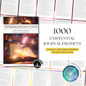 1000 Thought-Provoking Journal Prompts - Printable Deep Existential Advanced Journal Prompts - Self-Discovery and Identity Guided Journal