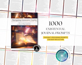 1000 Thought-Provoking Journal Prompts - Printable Deep Existential Advanced Journal Prompts - Self-Discovery and Identity Guided Journal