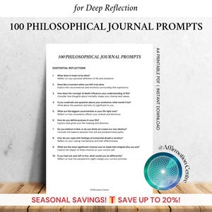 100 Philosophical Journal Prompts - Philosopher Discussion Cards - Philosophy Thinkers -Marcus Aurelius - Ryan Holiday -Philosophy Art Print