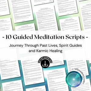 10 Guided Meditation Scripts Journey Through Past Lives, Spirit Guides and Karmic Healing - Past Life Regression Meditation, Akashic Records