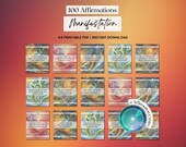 100 Manifestation Affirmation Cards Printable - Law of Attraction Manifestation Tool - Manifest Abundance - Manifesting Kit Vision Board