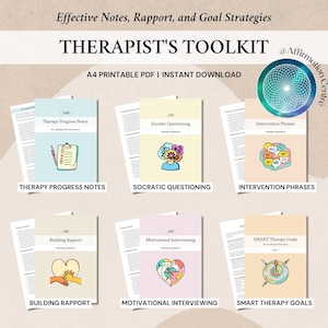 The ULTIMATE Therapist&#39;s Toolkit - Aantekeningen therapievoortgang - Interventiezinnen - Rapport opbouwen - Motiverende gespreksvoering - SMART-doelen