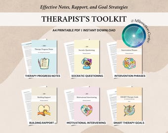The ULTIMATE Therapist’s Toolkit - Therapy Progress Notes - Intervention Phrases - Building Rapport -Motivational Interviewing - SMART Goals