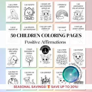 50 Kleurplaten Affirmatie Kinderen - Kaarten geestelijke gezondheid voor kinderen - Positieve affirmaties voor kinderen - Mindfulness voor kinderen - Angstkaarten voor kinderen
