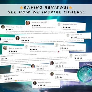 May include: A collage of positive reviews for a product with the text "Raving Reviews! See How We Inspire Others." The reviews are from customers who have purchased the product and are happy with it. The reviews are all five stars and include comments about the product being "wonderful", "encouraging", "great", "excellent value", "perfect", and "exactly what I was looking for".