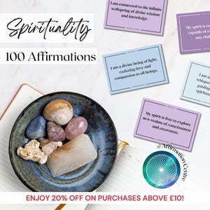 100 Spiritual Affirmation Cards - Spiritual Vision Board Printable - Soul Awakening Toolkit Manifestation - Spirituality Coach Digital