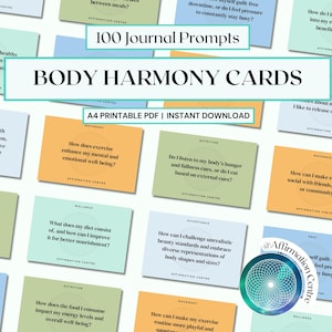 100 Mind-Body Connection Reflection Cards - Journal Printable Cards - Holistic Wellness & Reflection Cards - Emotional, Physical Balance